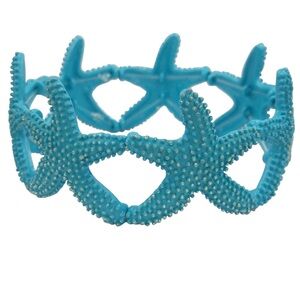 Blue Starfish Beach Theme Stretch Bracelet
